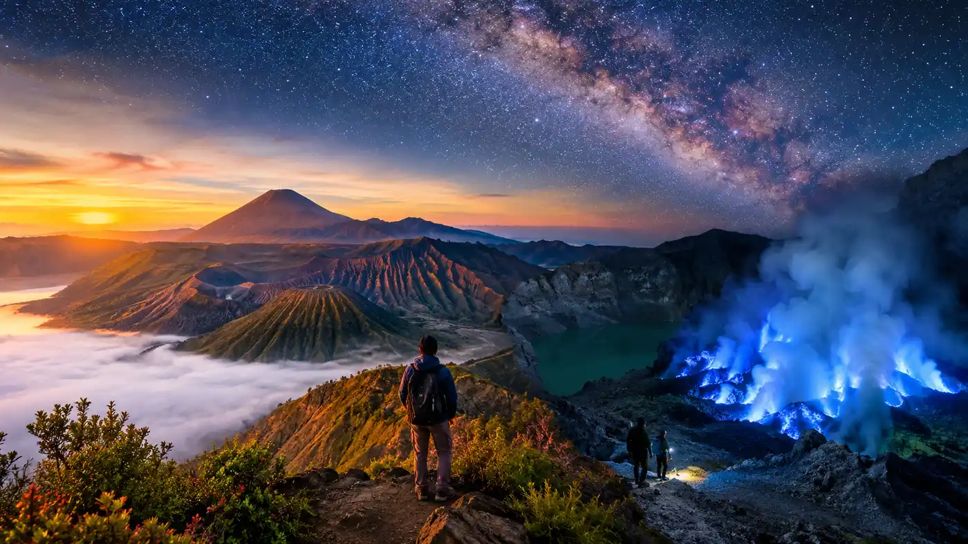 Bromo Milky Way and Ijen Blue Fire Tour