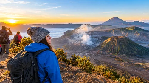 Climbing Bromo Rim